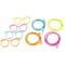 Silly Straw Glasses - 12-Pack Flexible Drinking Straw Novelty Eyeglass Frame, Bar Accessories, for Birthdays, Bridal Showers, Party Supplies, Favors, Game Ideas, 4 Assorted Colors